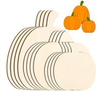 Jetec 12 Pcs Halloween Wooden Pumpkin Cutouts Large Size Fall Unfinished Decor Multiple Styles Halloween Wood Cutouts Blank Wooden Pumpkins for Crafts Paint Fall DIY Harvest Party Supplies