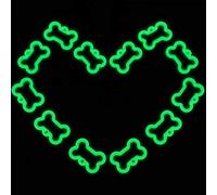 Jetec 12 Pieces Pet Tag Silencer Silicone Bone Shaped Dog ID Tags Glow in The Dark