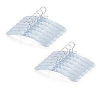 Jetec 12 Pieces Satin Padded Hangers with 360° Swiveling Hook Sponge Shoulder Pads Hanger for Coat, Sweaters, Blouse, Wedding Dress, Women Cloths (Light Blue)