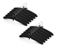 Jetec 12 Pieces Satin Padded Hangers with 360° Swiveling Hook Sponge Shoulder Pads Hanger for Coat, Sweaters, Blouse, Wedding Dress, Women Cloths (Black)