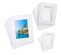 Jetec 12 Sets Anti Acid Picture Mat Kit, Pre-Cut Picture Backing Mat and Core Bevel Cutting Photo Frame Board for Photos Paintings Prints Posters Artworks, 5" x 7", 8" x 10", 11" x 14"(White)