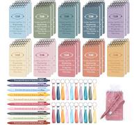 Jetec 120 Pcs Employee Appreciation Thank You Gifts Bulk for Coworker Birthday Christmas Gifts Include Mini Notebooks Pens Thank You Keychains with Organza Bags