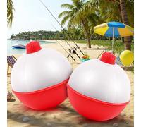 Jetec 2 Pcs 32 Inch Giant Inflatable Fishing Bobber Decorations Outdoor Inflatable Red White Hanging Ornaments for Fishermen Birthday Party Yard Decoration Pool Party Favors Supplies