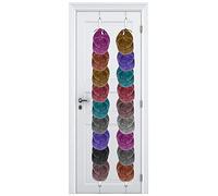Jetec 2 Pieces Adjustable Door Cap Rack Closet Hanging Organizer Keeper Baseball Cap Holder Hook Hat Display Rack with Hooks Door Hat Storage Hanger(White)
