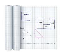 Jetec 2 Roll 1" Large Grid Graph Paper Roll 19.7 Inch x 197ft Drafting Paper for Back to School Classroom Teaching Supplies Kids Students Gifts