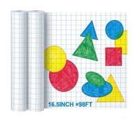 Jetec 2 Roll Large Grid Graph Paper Roll 1" Grid 16.5 Inch x 98ft Drafting Pattern Paper for Back to School Classroom Teaching Sewing Supplies Kids Students Gifts