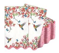 Jetec 200 Count Spring Flower Birds Disposable Bathroom Hand Towels Paper Guest Towels for Bathroom Tree Flower Bird Beverage Napkin Paper for Birthday Holiday Party Supplies