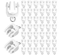Jetec 200 Pcs Curtain Track Rollers Bulk Ceiling Curtain Track Hooks Flexible Bendable Clips 11 mm White Plastic Drapery Rail Gliders with Hooks for Shower Window (White)