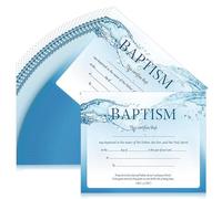 Jetec 24 Pcs Baptism Certificates for Church 11 x 8.3 Inch Blank Baby Dedication Certificates Paper Single Side Printed for Baby Baptismal Award Christening Recognition Gifts