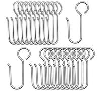 Jetec 240 Pcs Metal Curtain Track Hooks S Shaped Small Curtain Metal Drape Wire Hooks for Ceiling Drape Track (Silver)