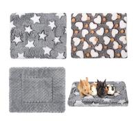 Jetec 3 Pcs Bunny Guinea Pig Beds Soft Bunny Mats Warm Guinea Pig Mat Small Animal Winter Bed Pads Fleece Sleeping Pads for Indoor Rabbit Hamster Squirrel Hedgehog Chinchilla Ferret (Pineapple Grid)