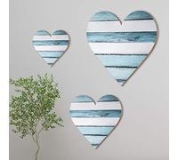 Jetec 3 Pcs Wood Heart Wall Decor Heart Shaped Wooden Sign Rustic Hanging Love Plaque for Kitchen Bedroom Bathroom Living Room Home Farmhouse gifts, 3 Sizes