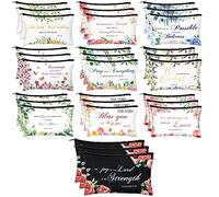 Jetec 30 Pcs Christian Gift for Women Religious Mother's Day Gifts Cosmetic Bags Inspirational Bible Verse Pencil Pouch Makeup Bags with Zipper for Travel Women Mother Sister, pink, Bright Style