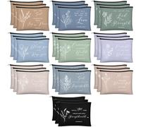 Jetec 30 Pcs Christian Gift for Women Religious Mother's Day Gifts Cosmetic Bags Inspirational Bible Verse Pencil Pouch Makeup Bags with Zipper for Travel Women Mother Sister(Simplicity Style)