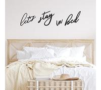 Jetec 4 Pcs Let's Stay in Bed in Bed Wall Decor 3D Wooden Sign Letters | Handmade Rustic Wooden Letters Wall Art, Love Quote Home Sign for Bedroom Apartment Housewarming Office Hotel Decoration