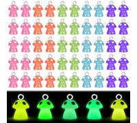 Jetec 50 Pieces Glow in the Dark Mushroom Resin Charm Pendant 5 Colors Jewelry Finding Charm DIY Decor Making Resin for Women Bracelet Necklace Earrings Keychain Craft