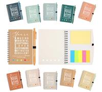 Jetec 50 Sets Back to School Gifts Bulk Inspirational Spiral Notebook with Pens and Sticky Notes Pen Holder Employee Appreciation Gifts for Teacher Student Nurse Coworker Staff (Healing)