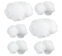Jetec 6 Pieces Artificial Cloud Props Imitation 3D Cloud Shape Hanging Decorations Room DIY Decorative Hanging Ornament for Wedding Party Stage Show Decor (Small and Medium Size)