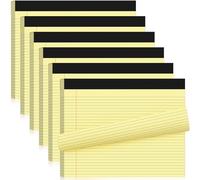 Jetec 6pcs Legal Pads Landscape Pad College Ruled 50 Sheets Pad Assorted Colors Writing Pads 11" x 9.5" Horizontal Notebook for Office Travel Supplies(Yellow)