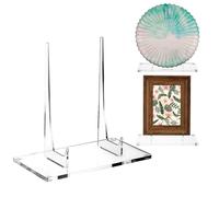 Jetec Acrylic Book Stand Clear Easel Stand for Display Acrylic Plate Postcard Picture Display Holder for Picture Book Decorative Plate Platter Photo (11 x 6 x 12 Inch)