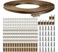 Jetec Bendable Ceiling Curved Curtain Track Flexible Ceiling Curtain Mount Soft Windows Curved Track for Curtain Rail with Track Curtain System Bed Curtains, Ceiling Track (Brown,10 Meter/ 32.8 Feet)