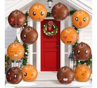 Jetec Carnival Circus Decorations 12" Inflatable Hanging Ball PVC Large Light up Ball Ornaments for Carnival Clown Circus Theme Party Favor Classroom Outdoor Decorations(Cute Color,Gingerbread)
