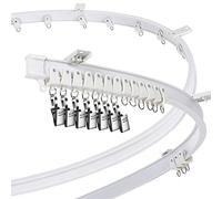 Jetec Curved Track Bracket for Curtain Rail for Ceiling Curtain, Bunk Bay, Bay Window and Room Divider, Flexible, Bendable and Straight, 2 m, White