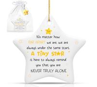 Jetec Friend Gifts, Star Shape Ceramic Ornaments with Friendship Keyring, Hanging Plaque Keepsake Long Distance Relationship Gift for Christmas Birthday Women Bestie Retirement Graduation