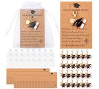 Jetec Graduation Gifts Keychain Bulk Class of 2026 Compass Cap Keychain with Inspirational Cards, High School College Senior 2026 Gifts for Graduation Party Favors(24 Sets)