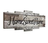 Jetec Home Sweet Home Sign Rustic Wood Wall Plaque Farmhouse,Gray