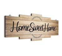 Jetec Home Sweet Home Sign - Rustic Wooden Wall Plaque, Wall Decor for Bedroom, Living Room, Wall, Wedding Decoration (Wood Color)