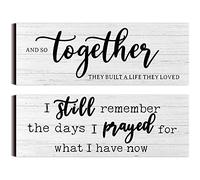 Jetec I Still Remember The Days I Prayed Modern Farmhouse Decor Rustic Wood Sign And So Together They Built a Life They Loved Rustic Wood Family Wooden Plaque Signs for Women(White)