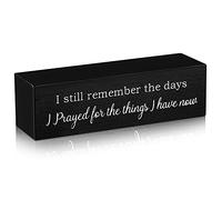 Jetec I Still Remember The Days I Prayed Sign Rustic Wooden Farmhouse Christian Decor Wooden Religious Plaque Christian Home Prayer Block Sign for Office Tabletop Tiered Tray Decor (Black)