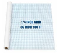 Jetec Large Grid Graph Paper Roll Sewing Pattern Paper for Back to School Classroom Teaching Drafting Supplies Kids Students Gifts (1/4'' Grid,36 Inch X 100ft,1 Roll)