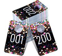 Jetec Live Plastic Number Tags Consecutive Live Number Tag, Reusable Normal and Reversed Mirrored Image Number Tags for Live, Hanger Cards for Clothes (Multicolor, 200)