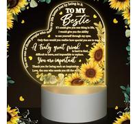 Jetec Night Light for Women Best Friend Christian Lamp Religious Gift Inspirational LED Light for Birthday Holiday to My Bestie Gifts Table Decor(Flower)