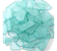 Jetec Sea Glass for Crafts Seaglass Pieces Decor Flat Frosted Sea Glass Vase Filler Crushed for Beach Wedding Party Decor Home Aquarium DIY Art Craft Supplies(Blue Green)