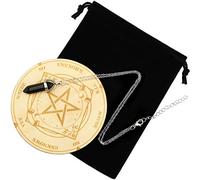 Jetec Star Pendulum Board Dowsing Divination Metaphysical Message Board Wooden Carven with a Crystal Dowsing Pendulum Necklace Witchcraft Wiccan Altar Supplies Kit(3.9 inches)