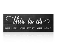 Jetec This Is Us Wall Art, Wooden Farmhouse Rustic Plaque,Black
