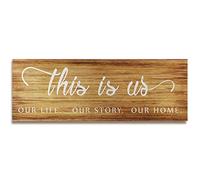 Jetec This Is Us Wall Art, Wooden Farmhouse Rustic Plaque,Brown