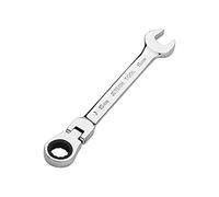 Jetech 15mm Flexible Head Gear Wrench, Industrial Grade Ratcheting Combination Spanner, Forged, Heat-Treated Cr-V Alloy Steel, Full Polished 12 Point,Metric