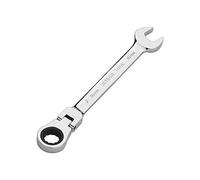 Jetech 16mm Flexible Head Gear Wrench, Industrial Grade Ratcheting Combination Spanner, Forged, Heat-Treated Cr-V Alloy Steel, Full Polished 12 Point,Metric