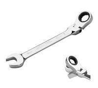 Jetech 19mm Flexible Head Gear Wrench, Industrial Grade Flex Ratcheting Spanner Made with Forged, Heat-Treated Cr-V Alloy Steel, Full Polished 12 Point Flex-Head Ratchet Combination Wrench, Metric