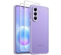 JETech 3 in 1 Matte Case for Samsung Galaxy A57 5G, with 2-Pack Tempered Glass Screen Protector, Translucent Frosted Shockproof Phone Cover with Anti-Slip Grip & Camera Lens Protection (Lilac)