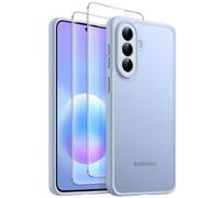 JETech 3 in 1 Matte Case for Samsung Galaxy A57 5G, with 2-Pack Tempered Glass Screen Protector, Translucent Frosted Shockproof Phone Cover with Anti-Slip Grip & Camera Lens Protection (Icyblue)