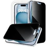 JETech 360 Degree Privacy Screen Protector for iPhone 15 Plus 6.7-Inch, 4-Way Anti-Spy Tempered Glass Film with Easy Installation Tool, 2-Pack