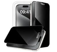 JETech 360 Degree Privacy Screen Protector for iPhone 15 Pro 6.1-Inch, 4-Way Anti-Spy Tempered Glass Film with Easy Installation Tool, 2-Pack