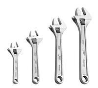 Jetech 4pcs Adjustable Spanner Set, Metric + SAE Professional Heavy Duty Adjustable Wrench Set Include 6in, 8in, 10in, 12in, Industry Grade Shifter Spanners with Large Opening, Roll-up Pouch