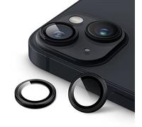 JETech Camera Lens Protector for iPhone 14 6.1-Inch and iPhone 14 Plus 6.7-Inch, 9H Tempered Glass Metal Individual Ring Cover, HD Clear, 1 Set (Midnight)