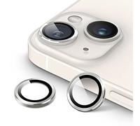JETech Camera Lens Protector for iPhone 14 6.1-Inch and iPhone 14 Plus 6.7-Inch, 9H Tempered Glass Metal Individual Ring Cover, HD Clear, 1 Set (Starlight)